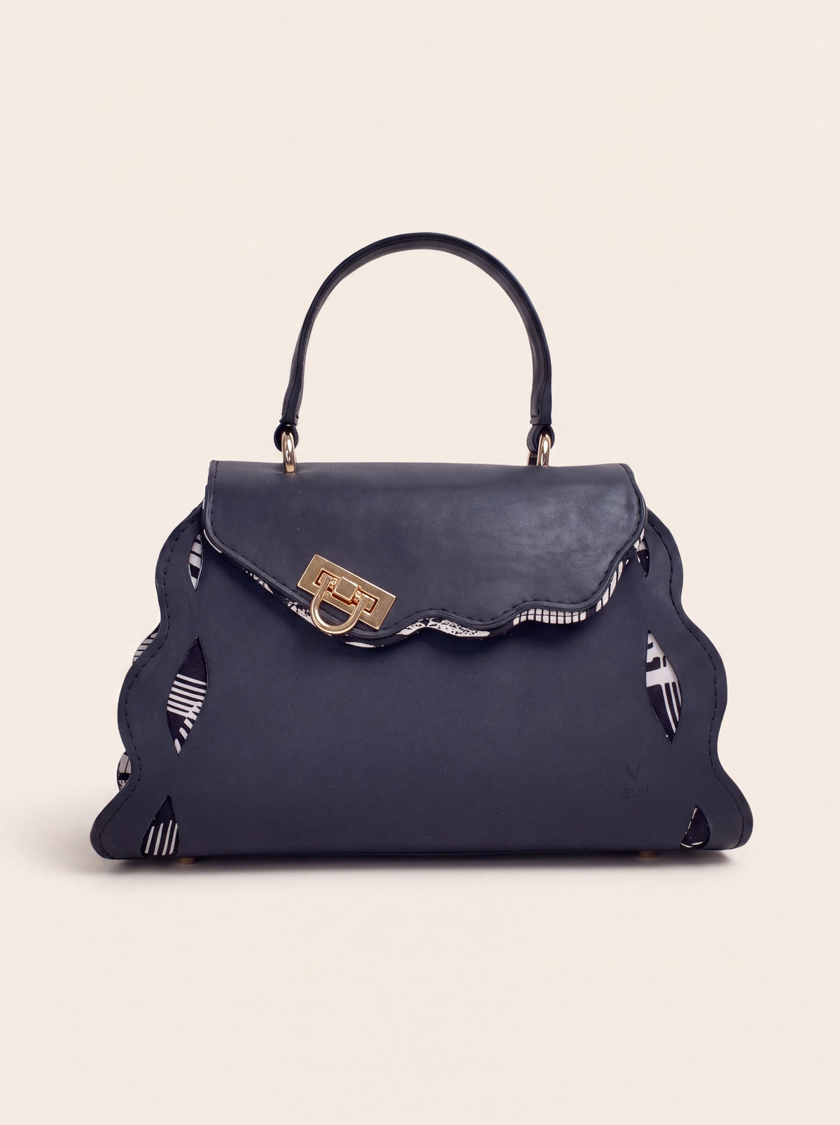 Sac Trésor noir vu de trois quarts, ELVI CREATION