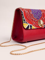 Vue de côté du sac Rosa rouge et wax, ELVI CREATION